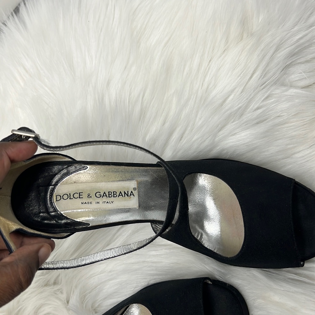 Dolce Gabbana Suede Platform Ankle Strap Heel Shoes Women’s Eu(38)